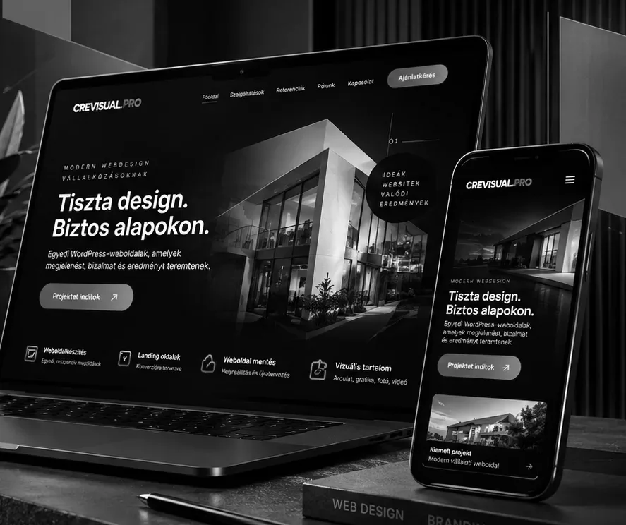 CREVISUAL – 02 / weboldalmentés fekete-fehér vizuális illusztráció